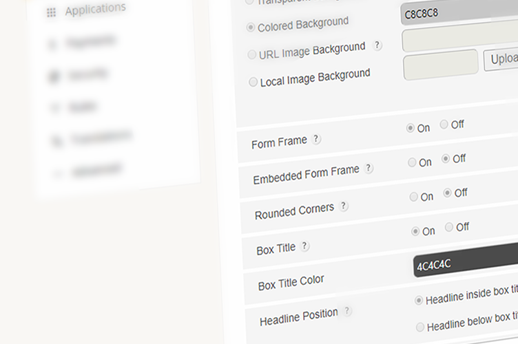 php form customization options