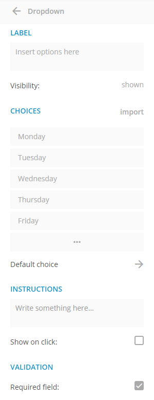 Dropdown List