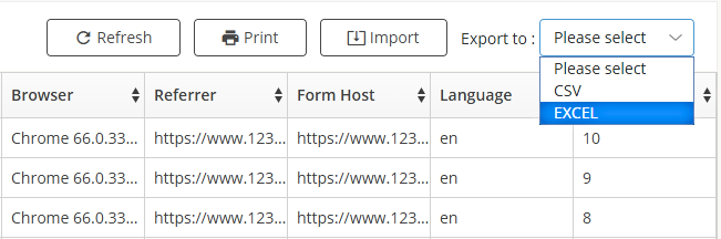 export to excel form submissions