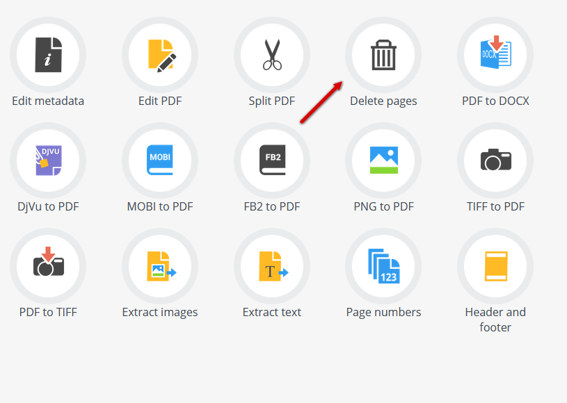 remove pages from pdf with pdfcandy