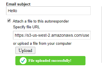 attach files to autoresponder