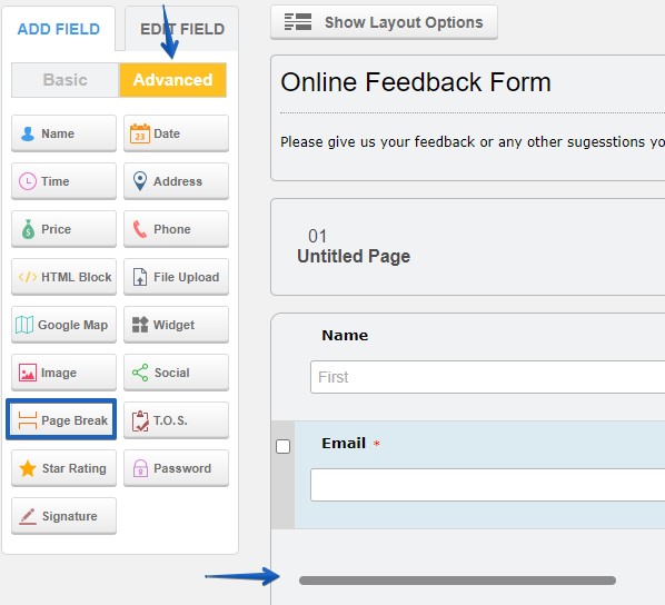 creating multi-page forms