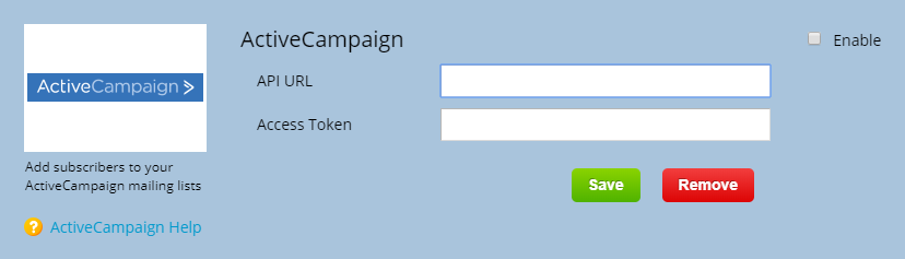activecampaign integration for web forms