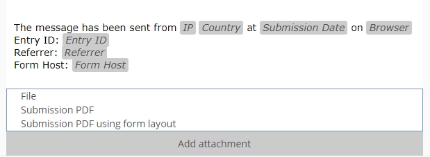 Add attachments to the email