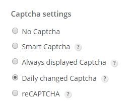 123 form builder captcha settings
