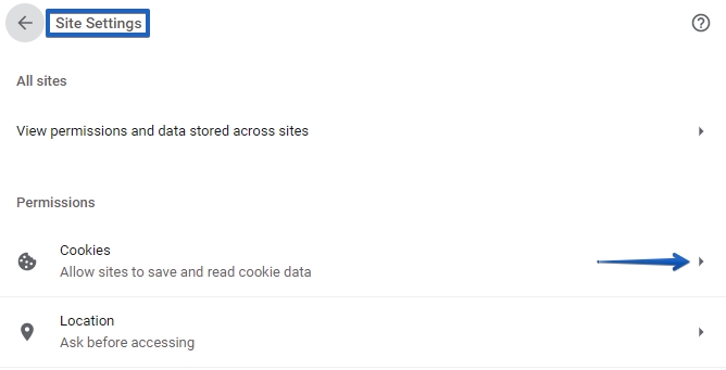 Chrome Third Party Cookies Options