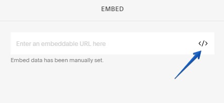 enter embed URL on squarespace