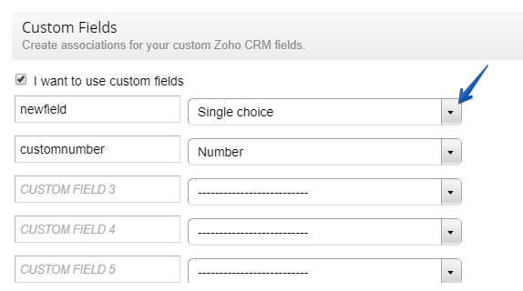 Zoho CRM custom field