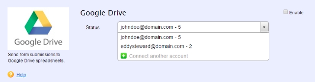 Google Drive integration for web forms