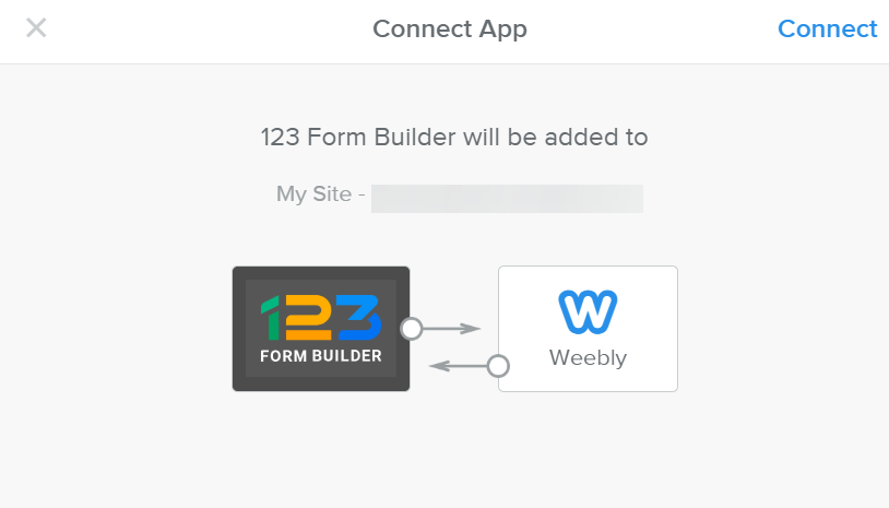 123 Form Builder for Weebly - Connect App to Weebly