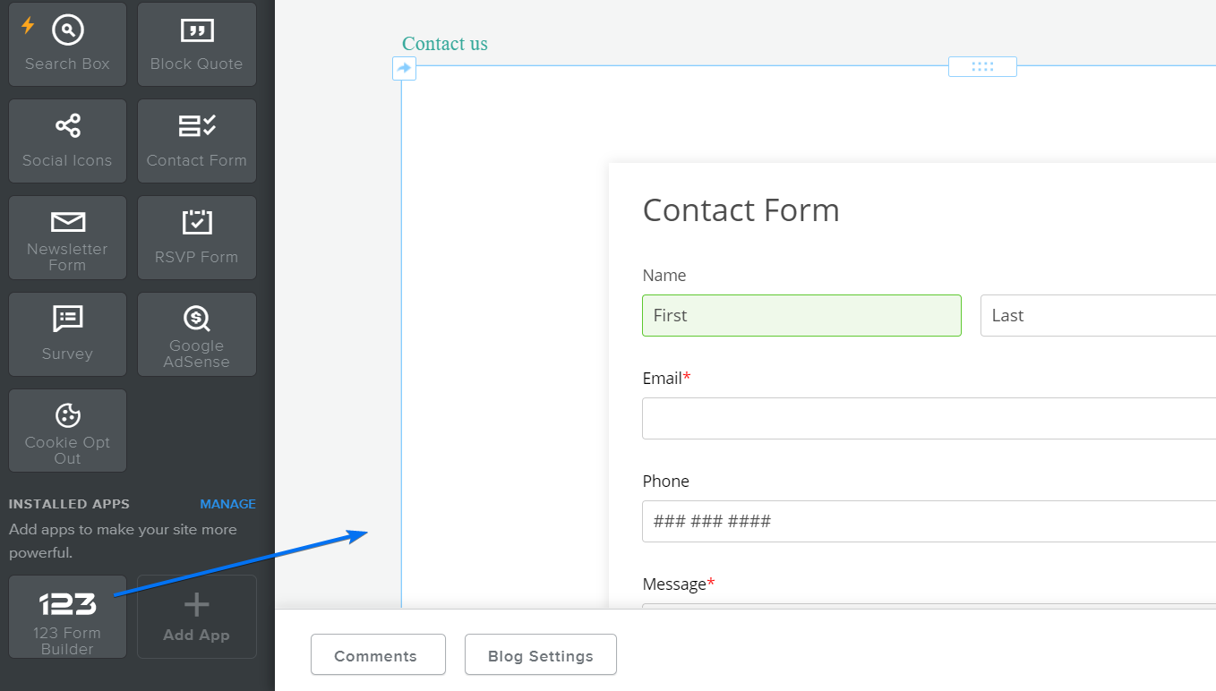 123 Form Builder for Weebly - Third Party App