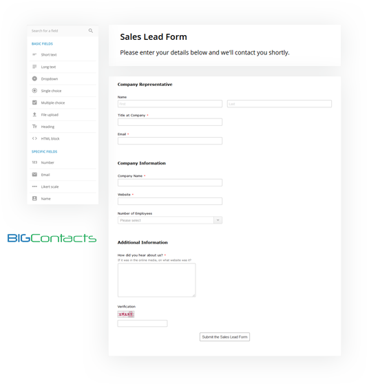 BigContacts Integration for Web Forms | 123FormBuilder