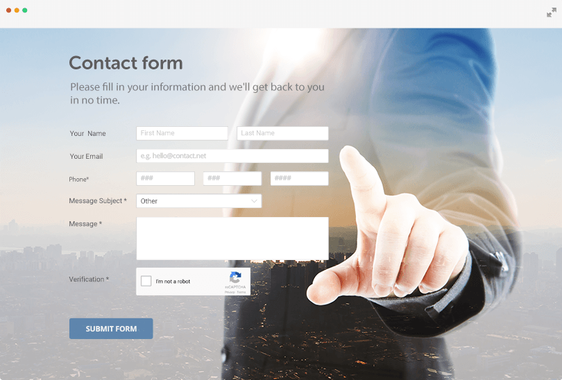 free contact form template